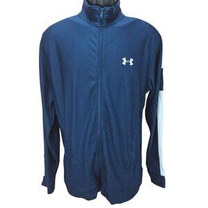 Under Armour Mens Navy Blue Fitted Full-Zip Track Jacket Large